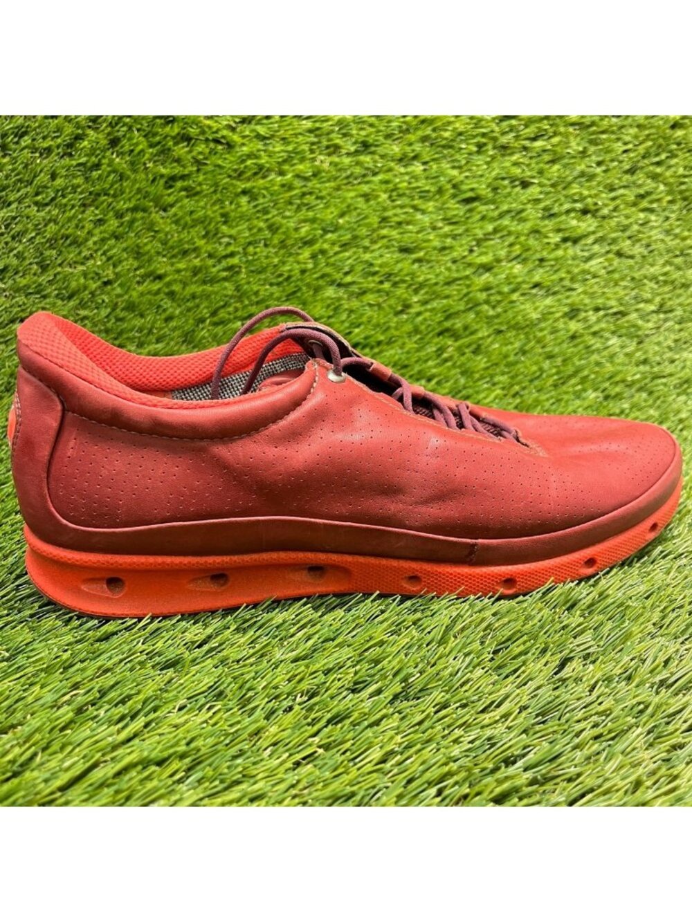 ECCO Cool GTX Womens Size 9 Red Orange Athletic Leather Lace Up Goretex Shoes